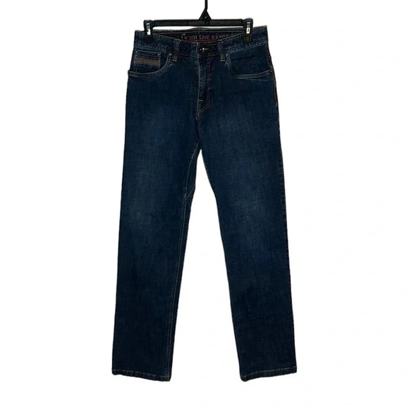 Prana Men’s Breathe Straight Fit Dark Wash Denim Jeans Size 32 Casual Weekend - Picture 1 of 5